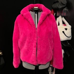 Pink Faux Fur Coat-SOLD